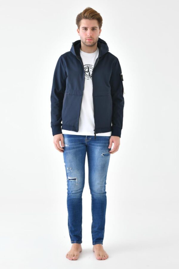 Stone Island Soft Shell Jacket In Donkerblauw
