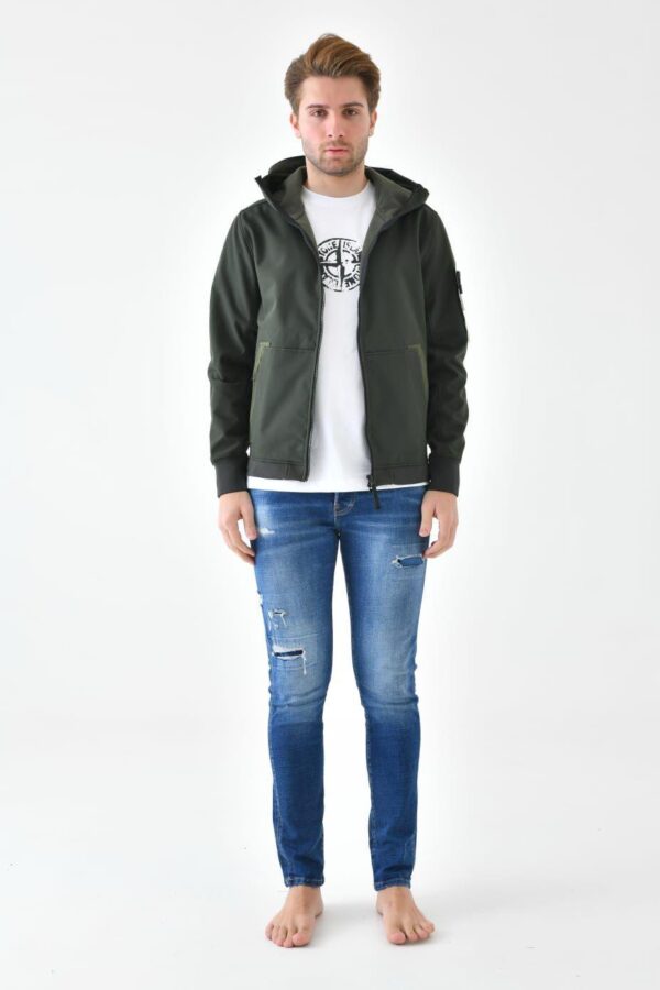 Stone Island Soft Shell Jacket In Donkergroen